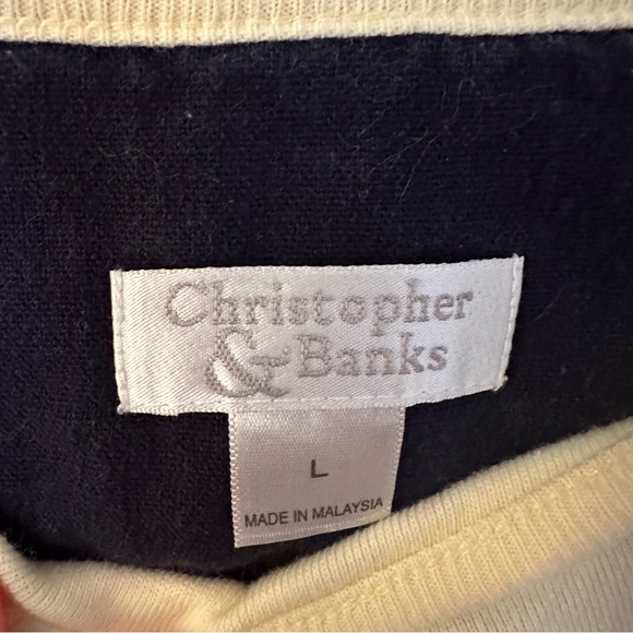 Christopher & Banks Yellow knit shirt with black pocket - Picture 2 of 5